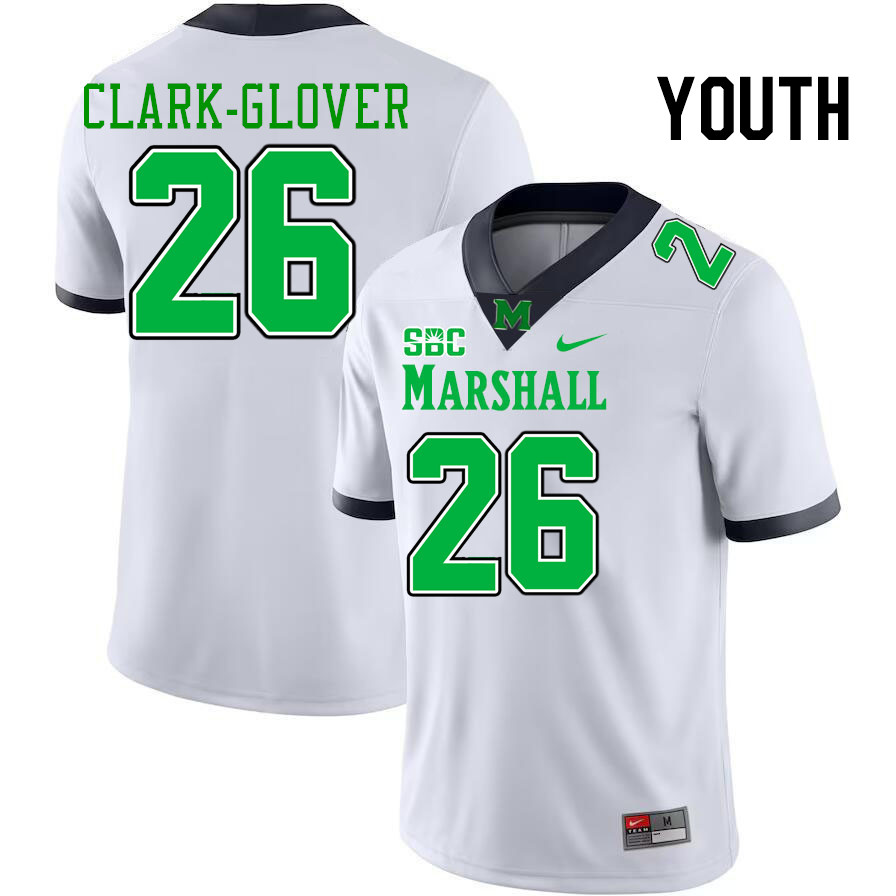 Youth #26 Caleb Clark-Glover Marshall Thundering Herd SBC Conference College Football Jerseys Stitch